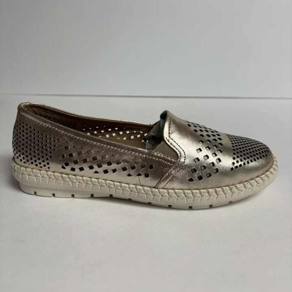 Trotters Women’s Royal, Gold Metallic Slip-On Shoes, Size 6.5 M